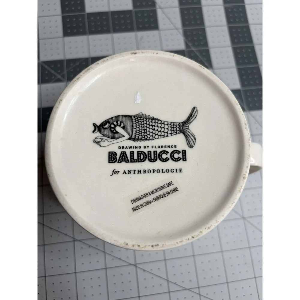 Balducci For Anthropologie Initial Monogram J Jungle Plants Lg Coffee Mug - Picture 5 of 5